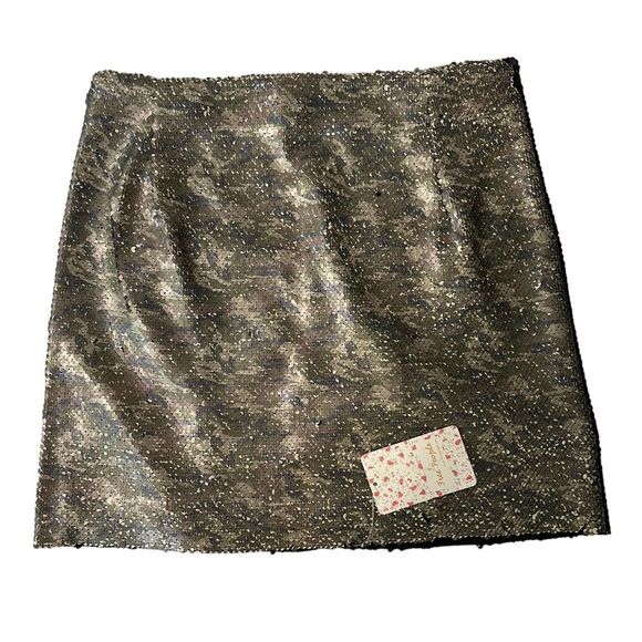 Free People Sequin Camo Mini Skirt - Picture 3 of 5